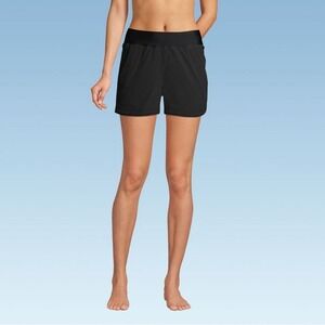 Lands' End Women's Black Quick Dry Board Shorts with Pantie Size Medium